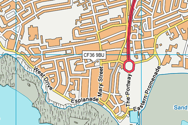 CF36 9BU map - OS VectorMap District (Ordnance Survey)