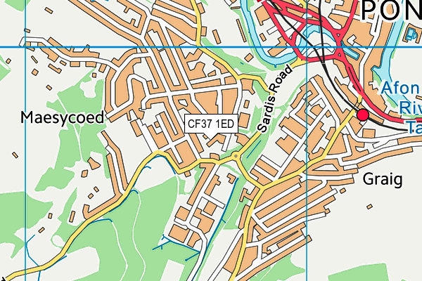 CF37 1ED map - OS VectorMap District (Ordnance Survey)