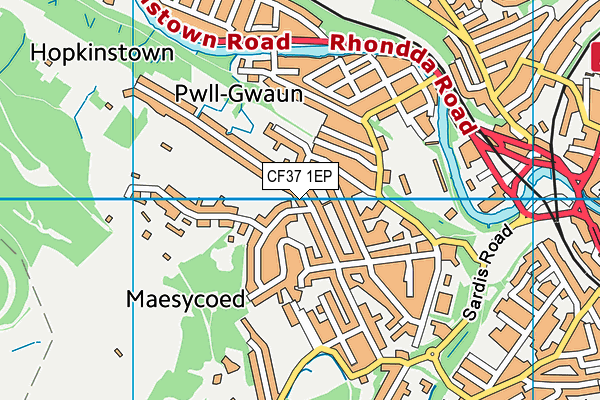 CF37 1EP map - OS VectorMap District (Ordnance Survey)