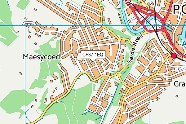 Maes-Y-Coed Primary School map (CF37 1EQ) - OS VectorMap District (Ordnance Survey)