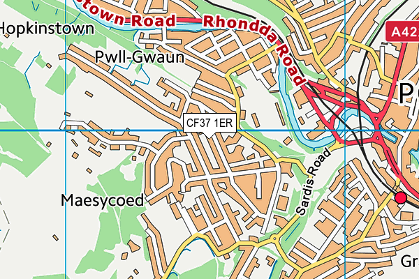 CF37 1ER map - OS VectorMap District (Ordnance Survey)