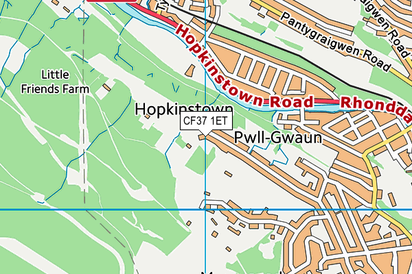 CF37 1ET map - OS VectorMap District (Ordnance Survey)