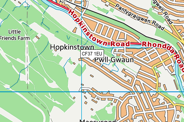 CF37 1EU map - OS VectorMap District (Ordnance Survey)