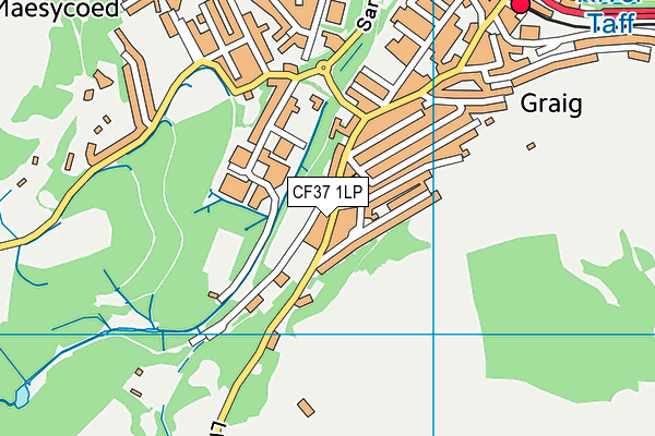 CF37 1LP map - OS VectorMap District (Ordnance Survey)