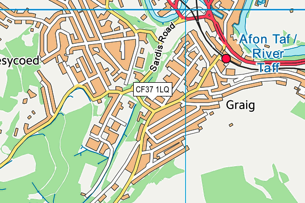 CF37 1LQ map - OS VectorMap District (Ordnance Survey)