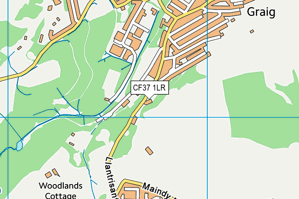 CF37 1LR map - OS VectorMap District (Ordnance Survey)