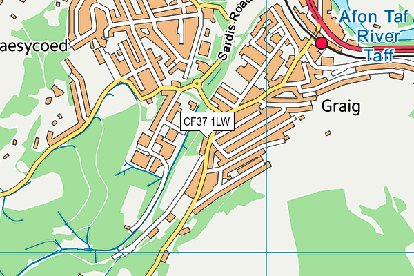 CF37 1LW map - OS VectorMap District (Ordnance Survey)