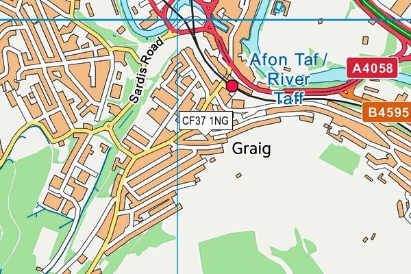 CF37 1NG map - OS VectorMap District (Ordnance Survey)