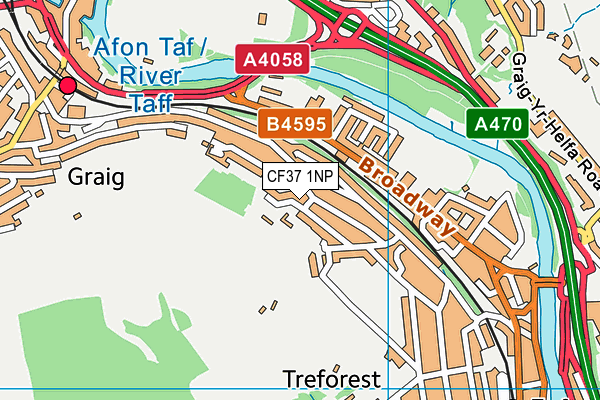 CF37 1NP map - OS VectorMap District (Ordnance Survey)