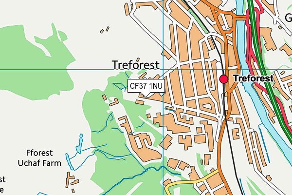 CF37 1NU map - OS VectorMap District (Ordnance Survey)