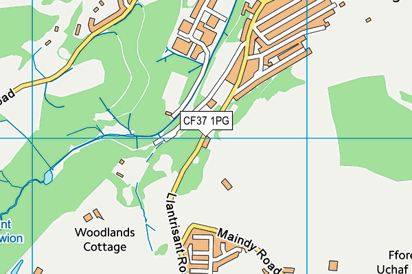 CF37 1PG map - OS VectorMap District (Ordnance Survey)
