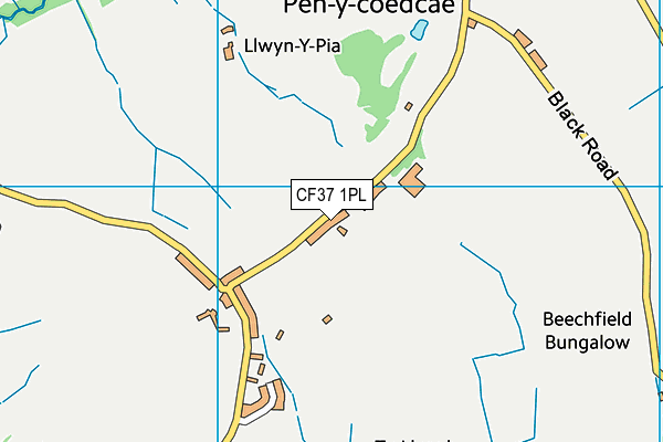 CF37 1PL map - OS VectorMap District (Ordnance Survey)