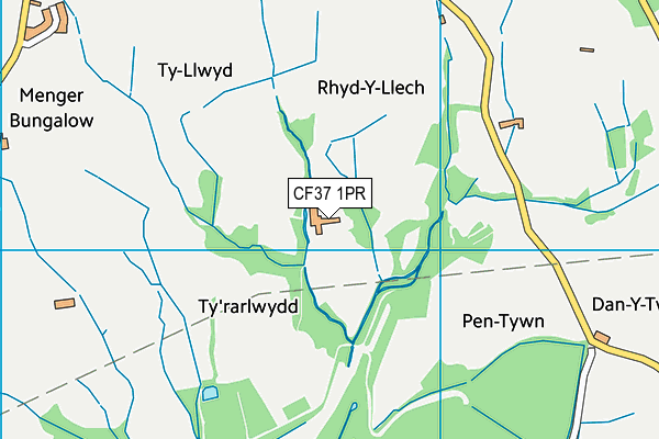 CF37 1PR map - OS VectorMap District (Ordnance Survey)