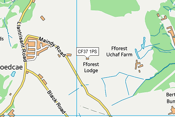 CF37 1PS map - OS VectorMap District (Ordnance Survey)