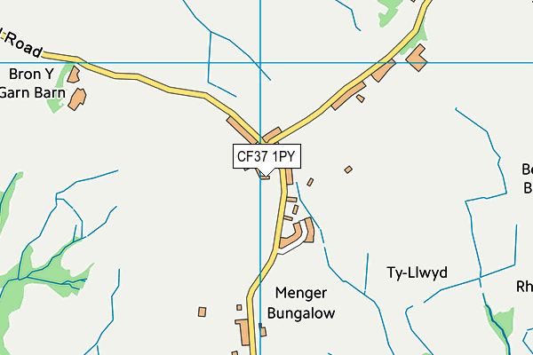 CF37 1PY map - OS VectorMap District (Ordnance Survey)