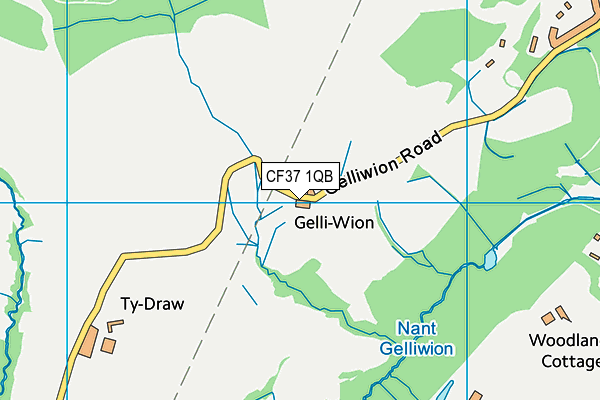 CF37 1QB map - OS VectorMap District (Ordnance Survey)