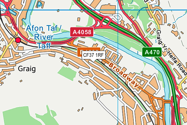 CF37 1RF map - OS VectorMap District (Ordnance Survey)