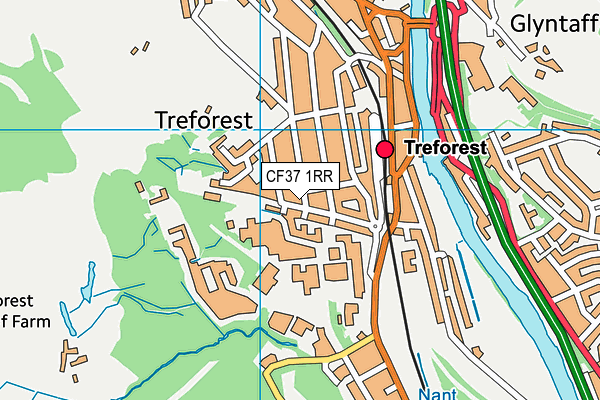 CF37 1RR map - OS VectorMap District (Ordnance Survey)