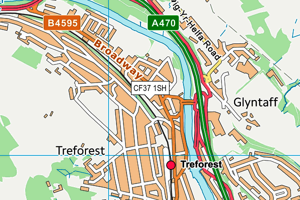 CF37 1SH map - OS VectorMap District (Ordnance Survey)