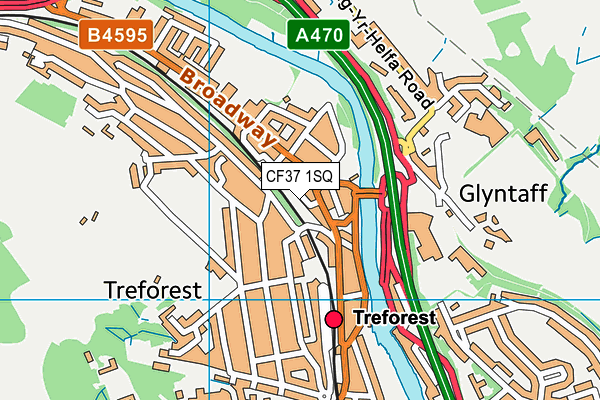 CF37 1SQ map - OS VectorMap District (Ordnance Survey)