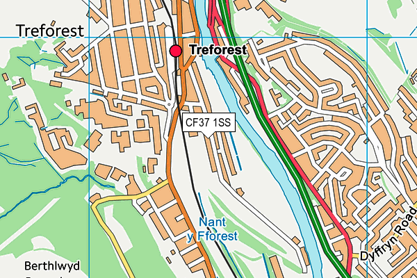 CF37 1SS map - OS VectorMap District (Ordnance Survey)