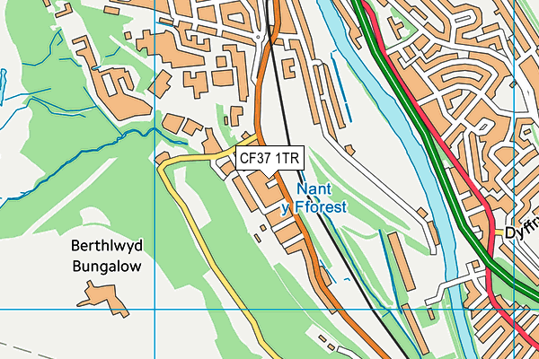 CF37 1TR map - OS VectorMap District (Ordnance Survey)