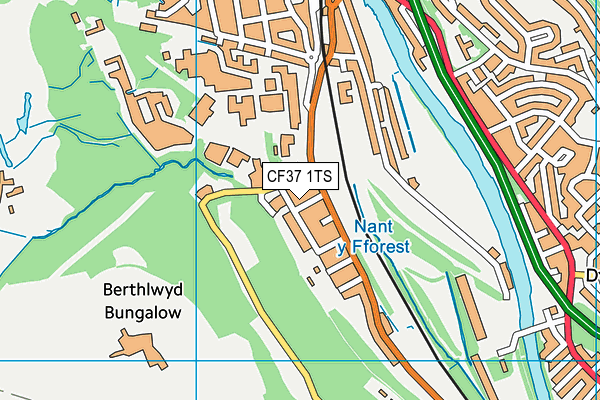 CF37 1TS map - OS VectorMap District (Ordnance Survey)