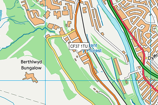 CF37 1TU map - OS VectorMap District (Ordnance Survey)