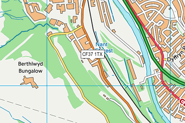 CF37 1TX map - OS VectorMap District (Ordnance Survey)