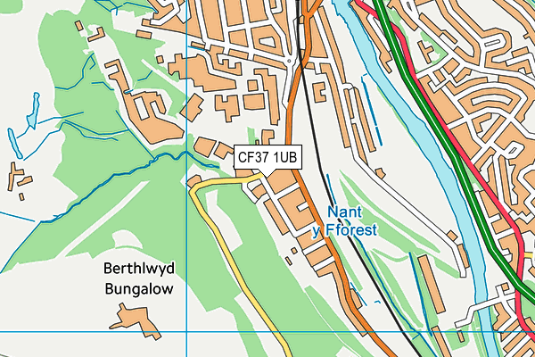 CF37 1UB map - OS VectorMap District (Ordnance Survey)