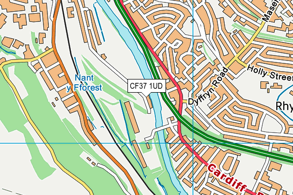 CF37 1UD map - OS VectorMap District (Ordnance Survey)