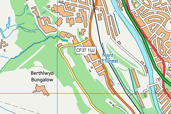 CF37 1UJ map - OS VectorMap District (Ordnance Survey)