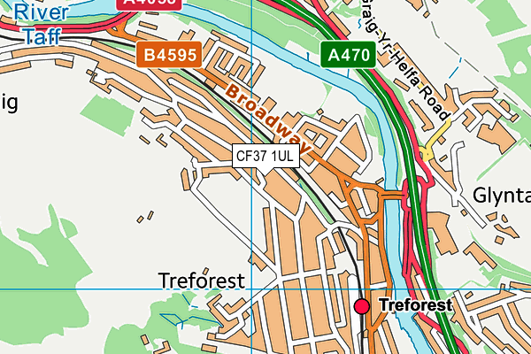 CF37 1UL map - OS VectorMap District (Ordnance Survey)