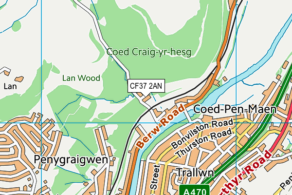 CF37 2AN map - OS VectorMap District (Ordnance Survey)