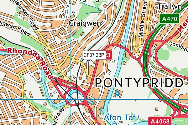 CF37 2BP map - OS VectorMap District (Ordnance Survey)