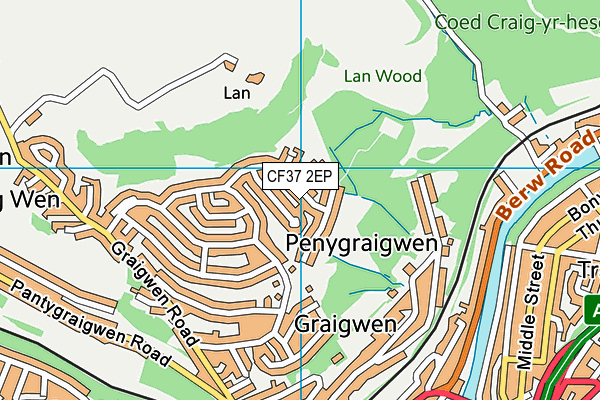 CF37 2EP map - OS VectorMap District (Ordnance Survey)