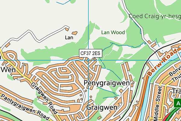 CF37 2ES map - OS VectorMap District (Ordnance Survey)