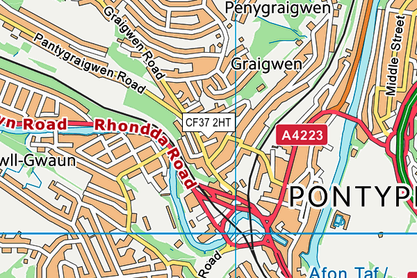 CF37 2HT map - OS VectorMap District (Ordnance Survey)