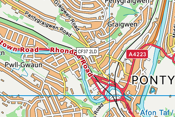 CF37 2LD map - OS VectorMap District (Ordnance Survey)