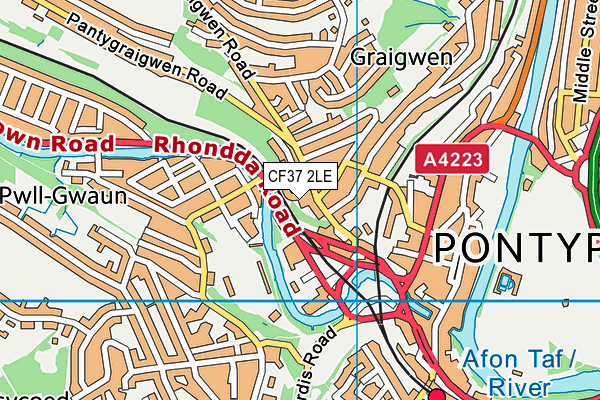 CF37 2LE map - OS VectorMap District (Ordnance Survey)