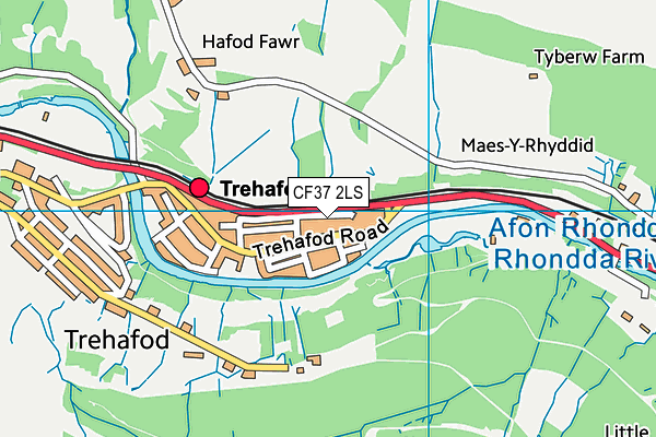 CF37 2LS map - OS VectorMap District (Ordnance Survey)