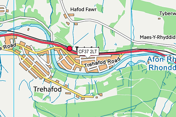 CF37 2LT map - OS VectorMap District (Ordnance Survey)