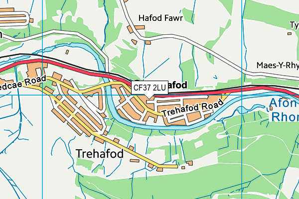 CF37 2LU map - OS VectorMap District (Ordnance Survey)