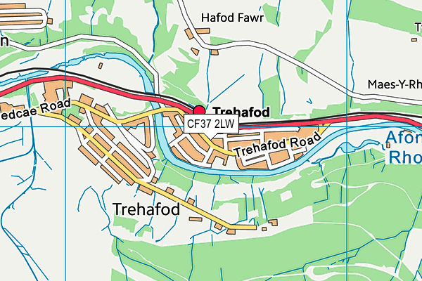 CF37 2LW map - OS VectorMap District (Ordnance Survey)