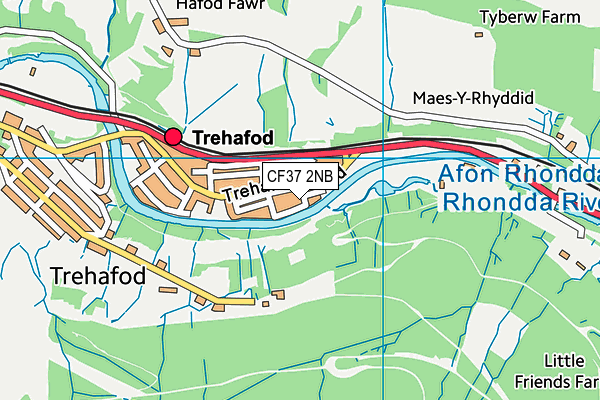 CF37 2NB map - OS VectorMap District (Ordnance Survey)