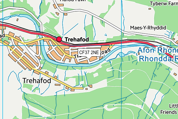 CF37 2NE map - OS VectorMap District (Ordnance Survey)