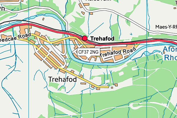 CF37 2NG map - OS VectorMap District (Ordnance Survey)