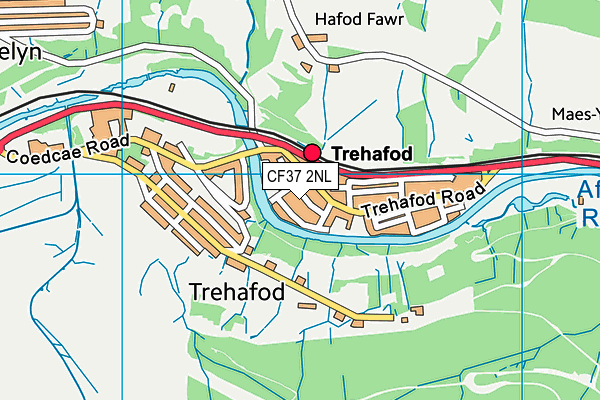 Hafod Primary School map (CF37 2NL) - OS VectorMap District (Ordnance Survey)
