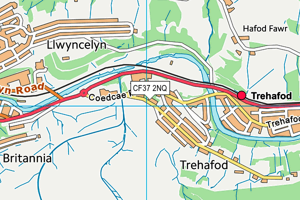 CF37 2NQ map - OS VectorMap District (Ordnance Survey)