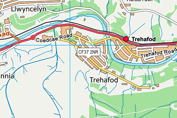 CF37 2NR map - OS VectorMap District (Ordnance Survey)